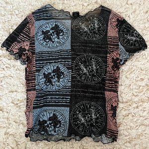 Urban Outfitters Zodiac Mesh Shirt Size Medium